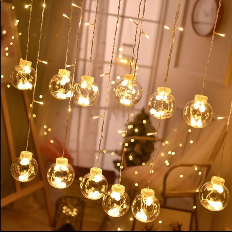 Fairy Garland LED Ball String Lights For Wedding Christmas Birthday Party Festival Decor LED Lights Decoration Curtain Lights
