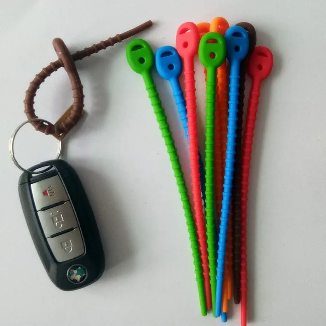 
China Factory Adjustable Twist Wire Ties Rubber Silicone Cable Tie Straps 