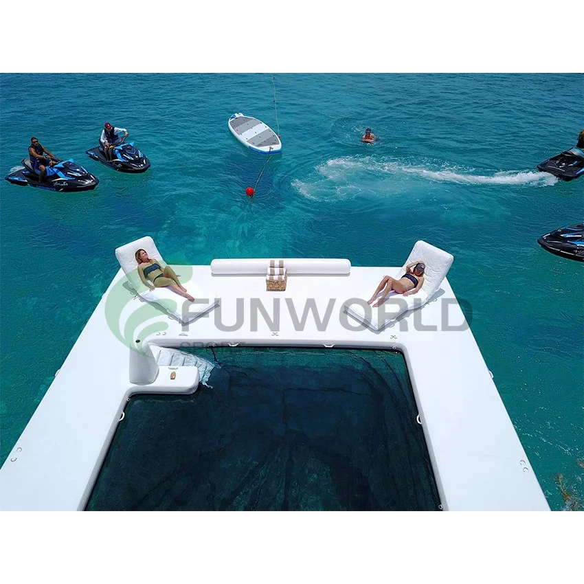 Wholesale Hot selling  Inflatable Yacht Floating Beach Ocean Sea Swimming Pool Floating Pool For Yacht