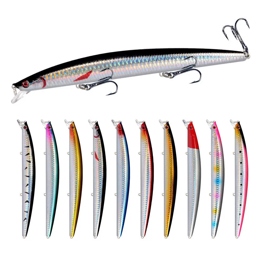 18cm 24G 10colors Artificial Sea Fish Big Size Minnow Fishing Lure