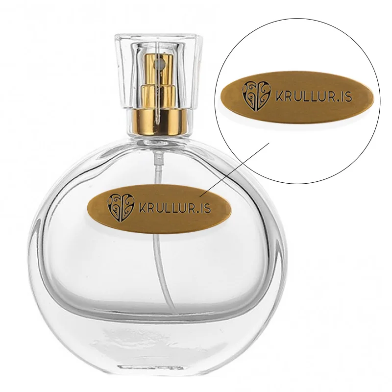 Custom logo metal plate strong back glue personalized brand gift box perfume bottle furniture wine metal label