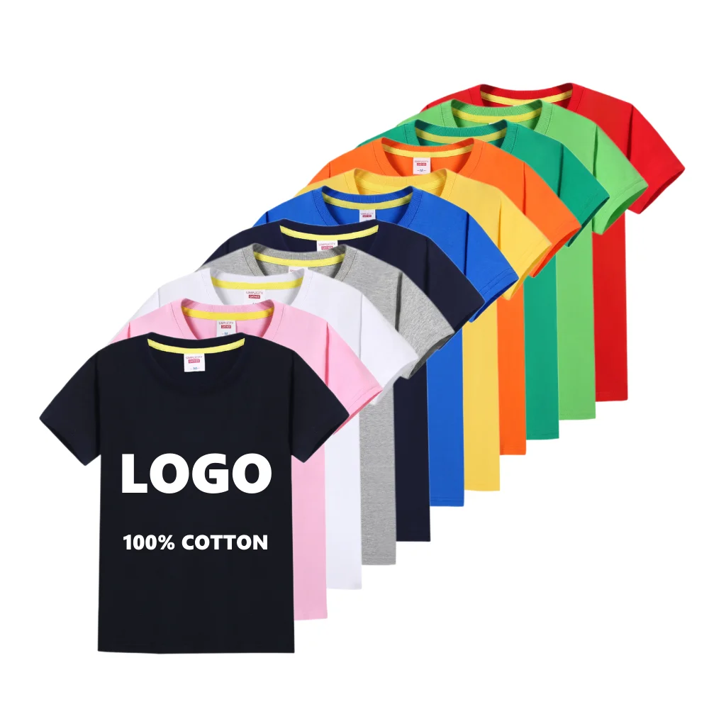 200gsm 100% cotton comfortable kids plain t shirt customize logo kids girls t shirt