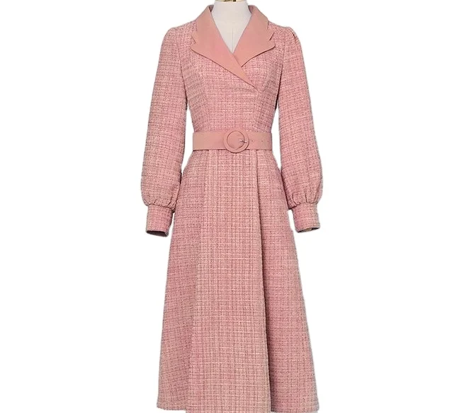 OEM ODM Fashion Elegant Lady Tweed Dress