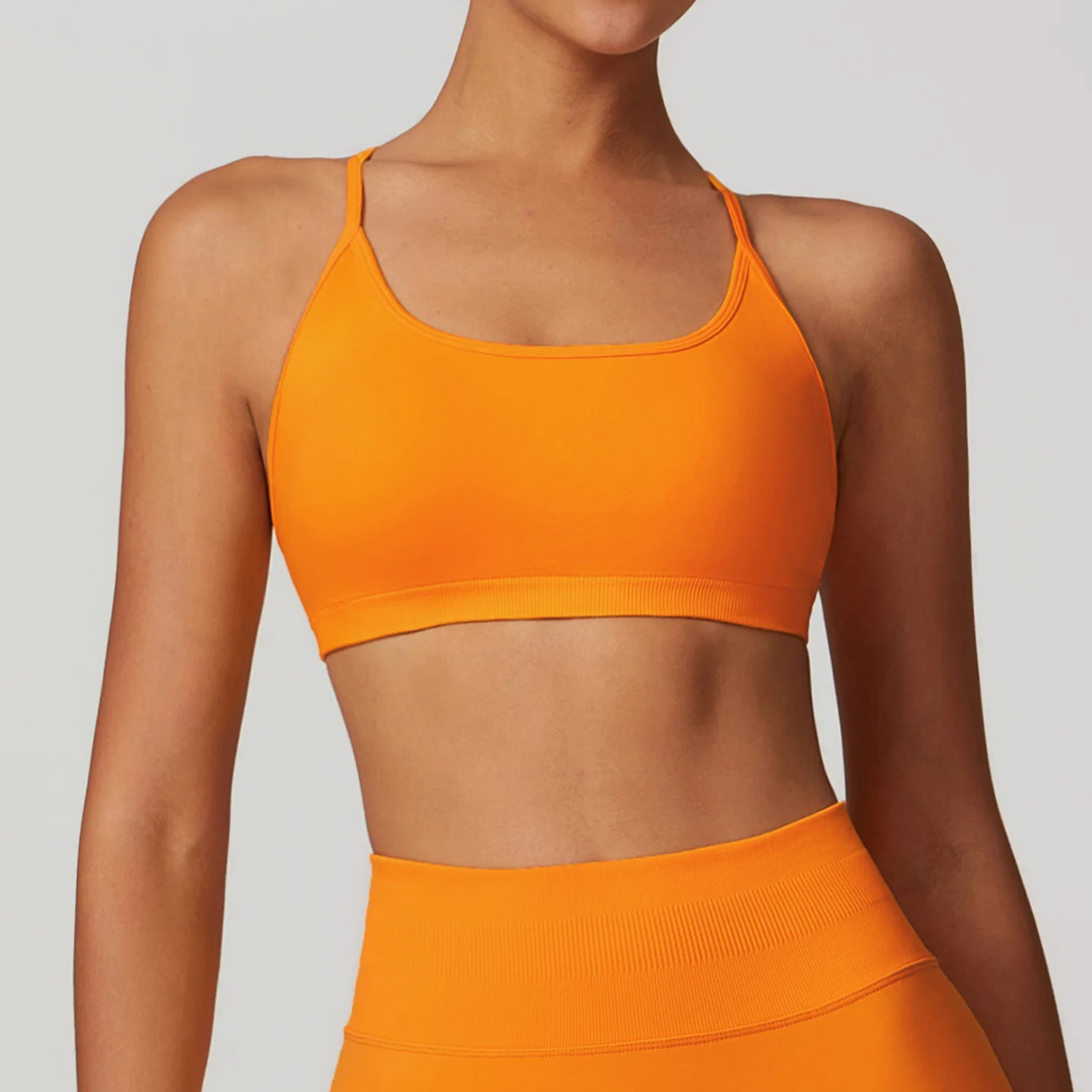 New Product Sports Fitness Seamless Cross Back Yoga Bra Quick Dry Top Yoga Clothing Premium Sense Summer