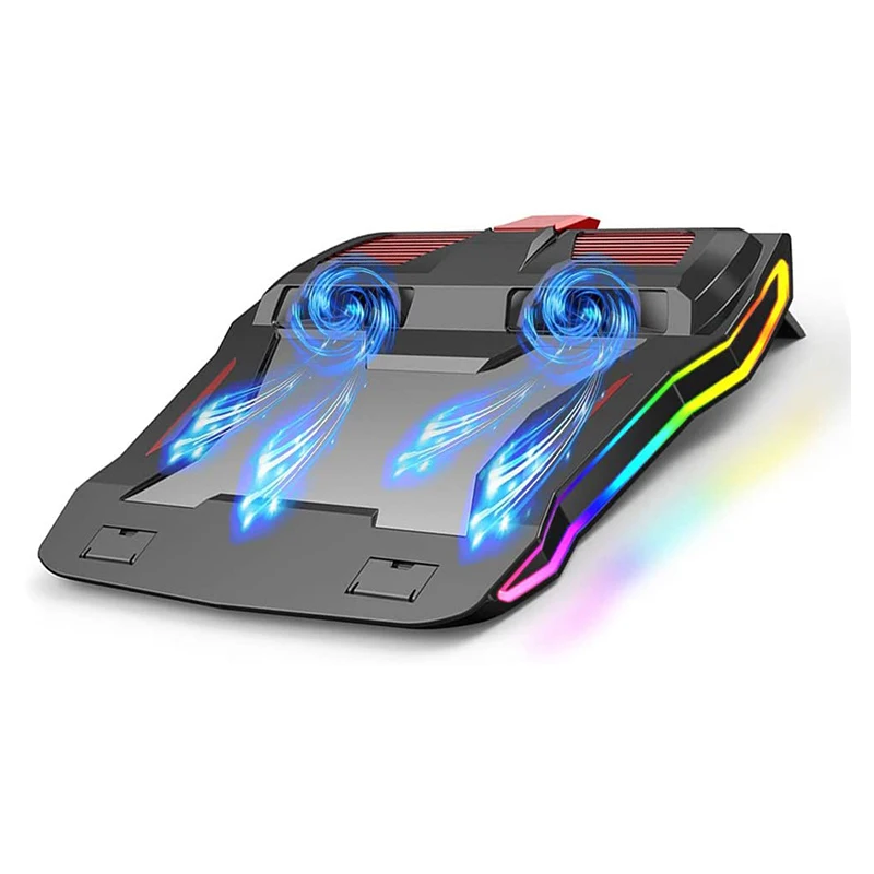 Amazon Hot Sale 18 Inch cooler para laptop Fan Adjustable laptop cooling pad With RGB Light