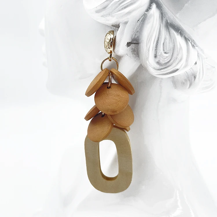 Индивидуальные Модные минималистичные деревянные серьги, качественные серьги для женщин