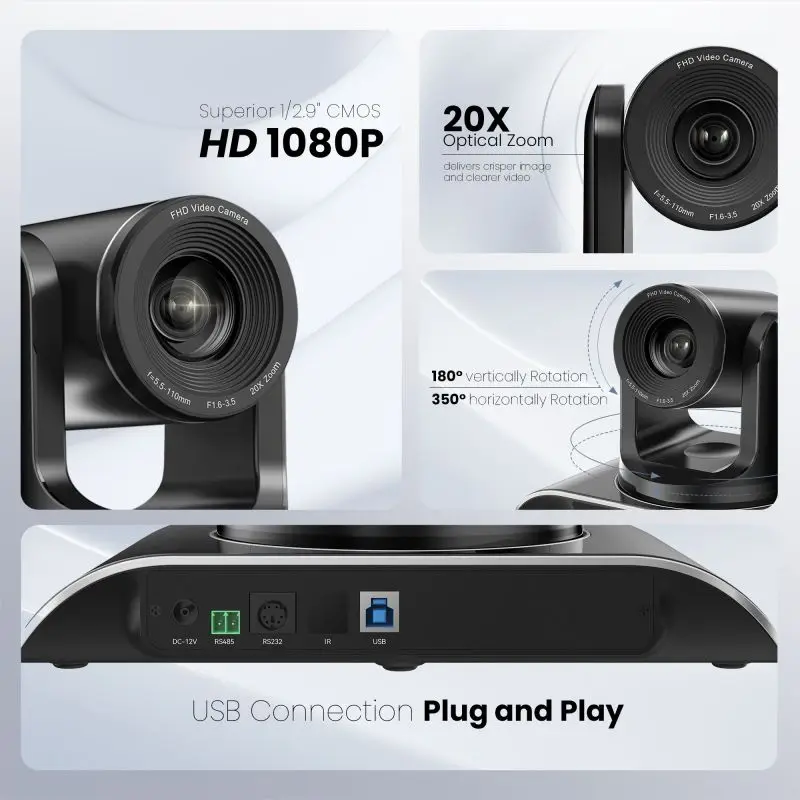 Tenveo 20-кратная камера для конференц-связи ptz NDI live streaming camera