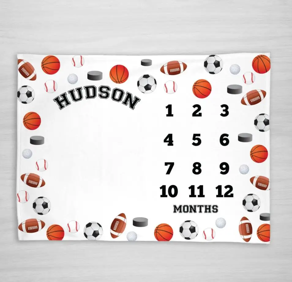 custom flannel fleece premium baby milestone blanket new born baby monthly growth blanket