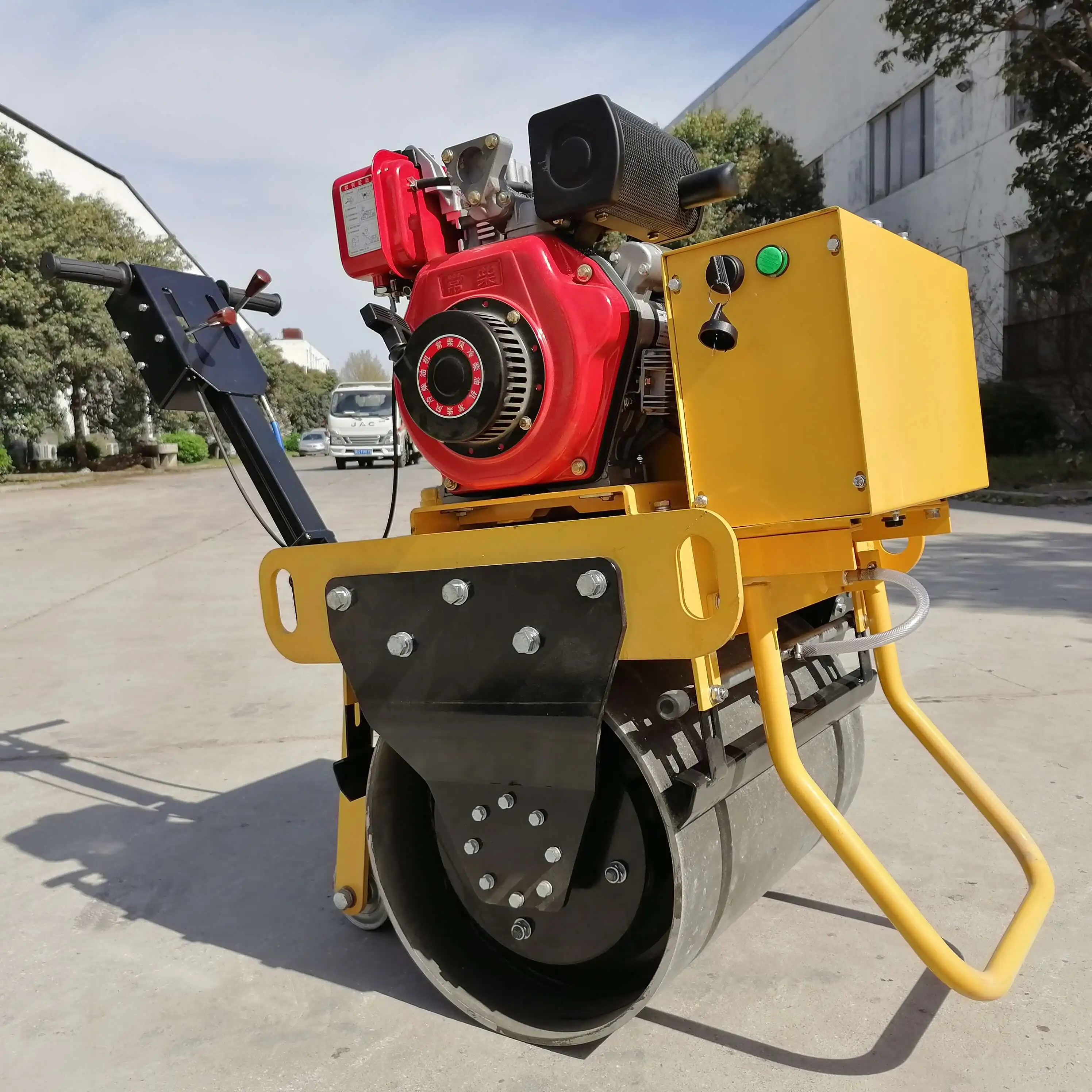 Portable 0.33 Ton 1Ton 1.5 Ton 2 Ton Ride On Tandem Small Compactor Two Wheel Vibrating Drum Road Roller