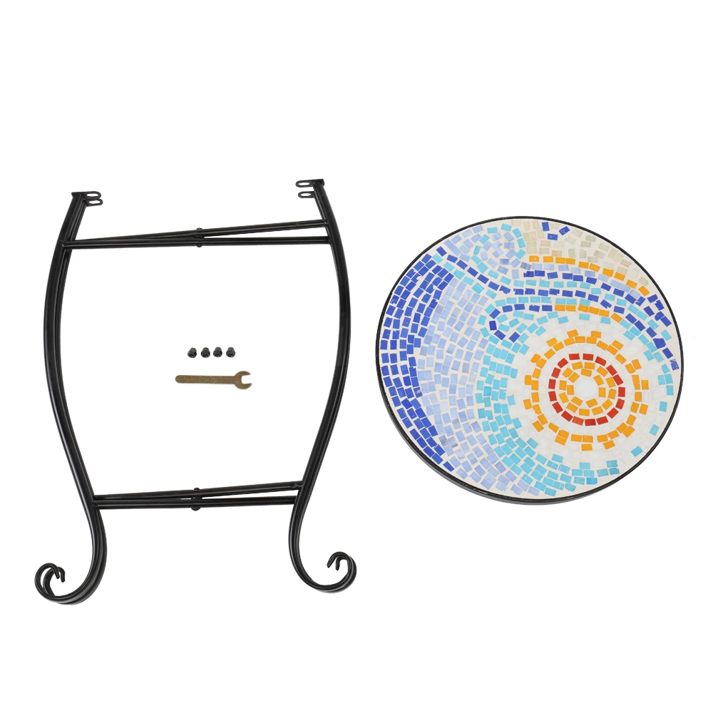 Free Shipping Round Stained Glass Sun Surface Mosaic Flower Plant Stand Outdoor Garden Patio Furniture