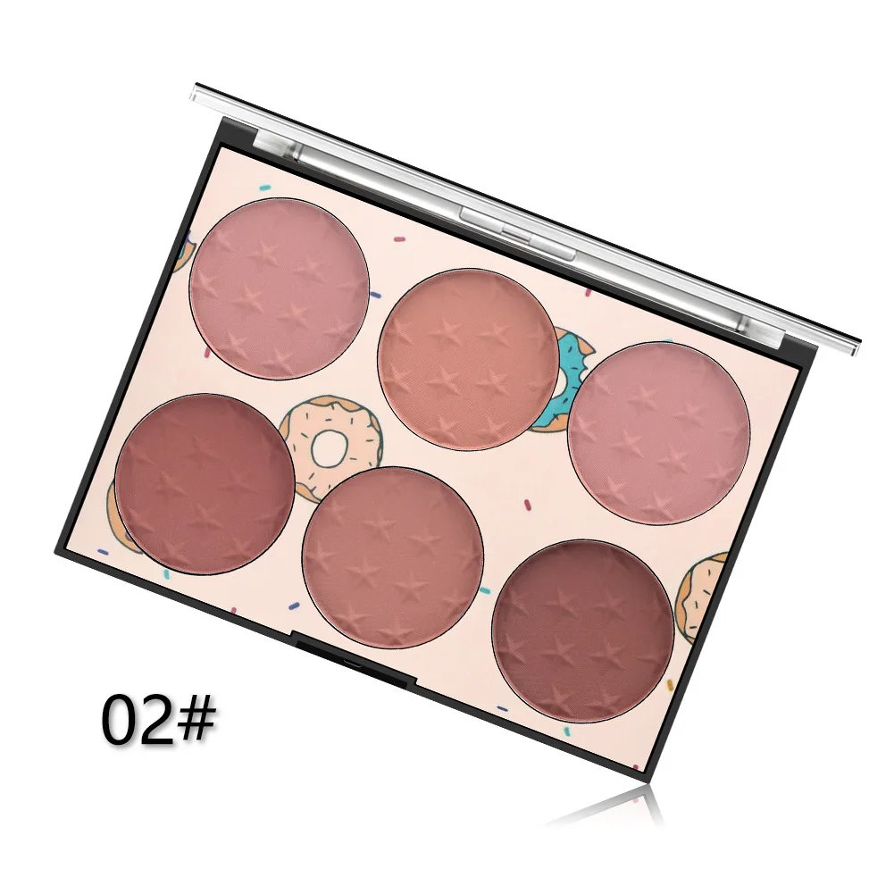 OEM ODM MISS ROSE Румяна шести цветов натуральные Прочные прозрачные для окон красные щеки фирменная торговая марка