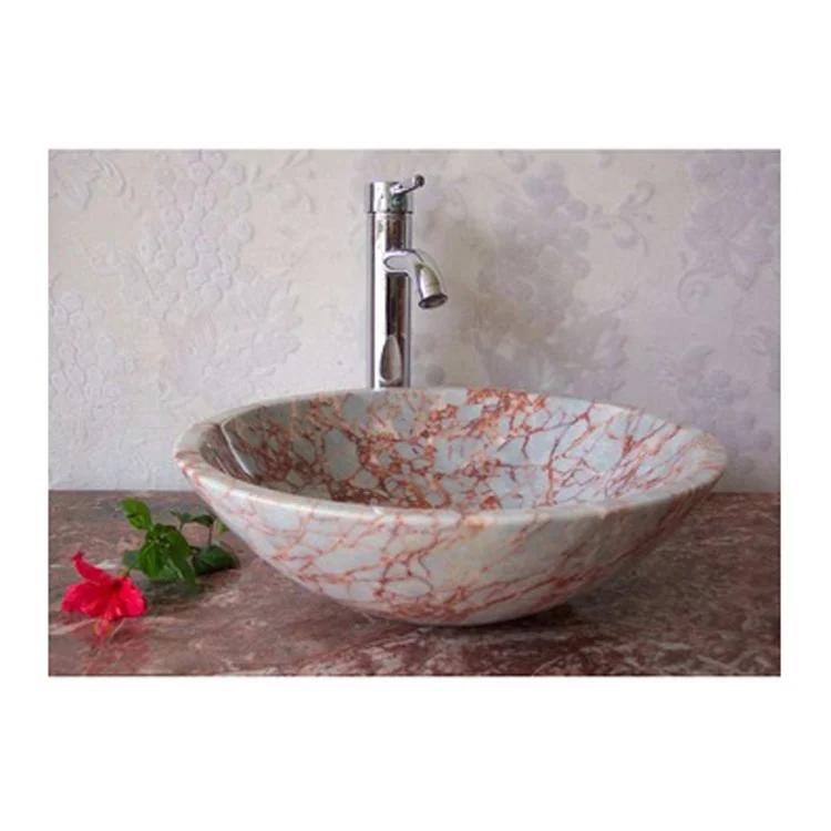 Natural Stone Lavatory Sink White Marble Basin Over Counter Wash Basin