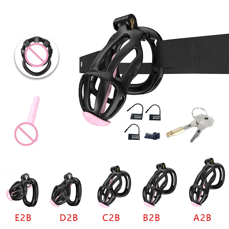 Wearable Plastic Male Chastity Lock Device Penis Cock Cage Body Bondage SM Adult Sex Toys