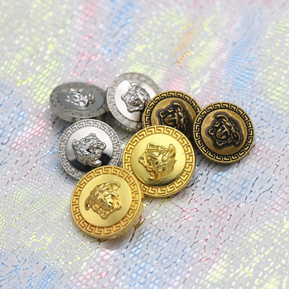 Gold Vintage Antique Metal Blazer Button Set - 3D - for Blazer, Suits, Sport Coat, Uniform, Jacket