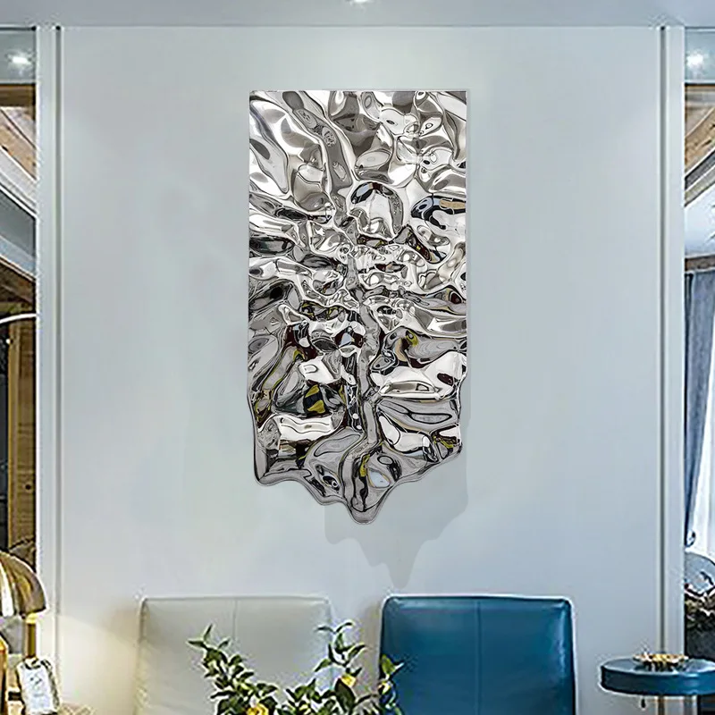 Living Room Decor  Mixed Media Artwork Handmade Wall Decor Painting 3D Abstract Metal Wall Art