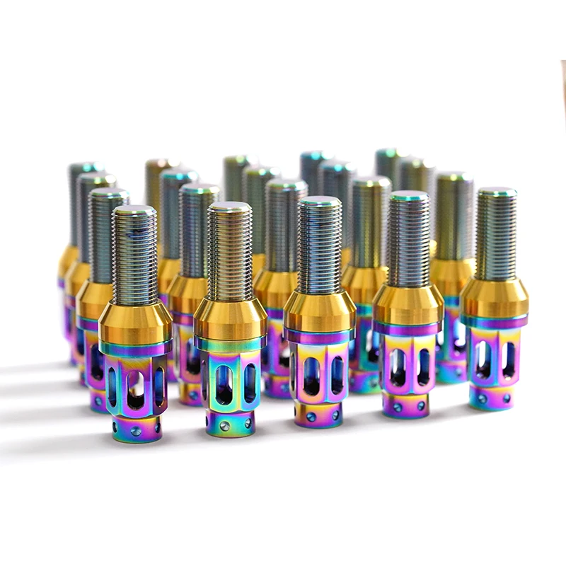 China Baoji  Factory Price Car Coloured Titanium Hub Wheel Bolt and nuts