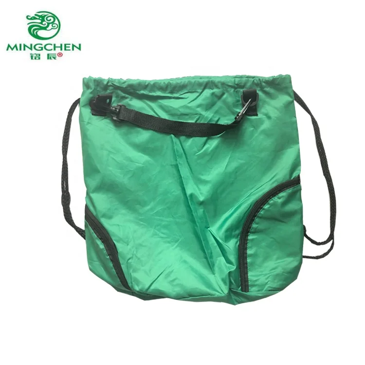 simple polyester 210T 210D oxford fabric durable drawstring backpack with handle and pockets