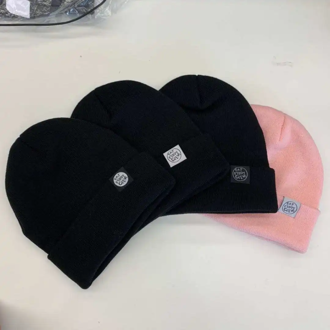 Custom embroidery logo Acrylic Kid Winter Warm Double Knit Unisex Sports Beanie Hats Custom Beanie with Logo