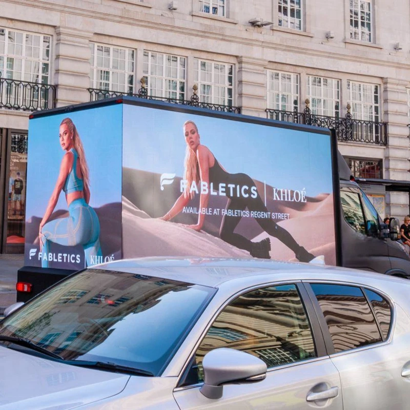 JCT 3D HD video digital signage and display led screen outdoor advertising display 3 sides led screen truck