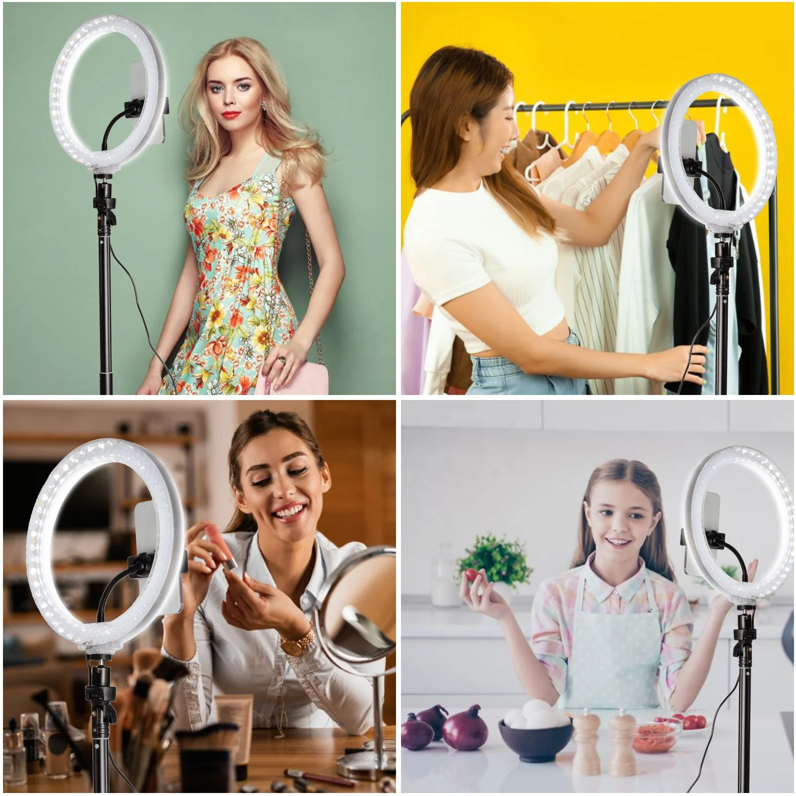 2022 New Arrival Dimmable 10 Inch Circle Photography Lighting 16 colour Led RGB Ring Light with Phone Tripod Stand