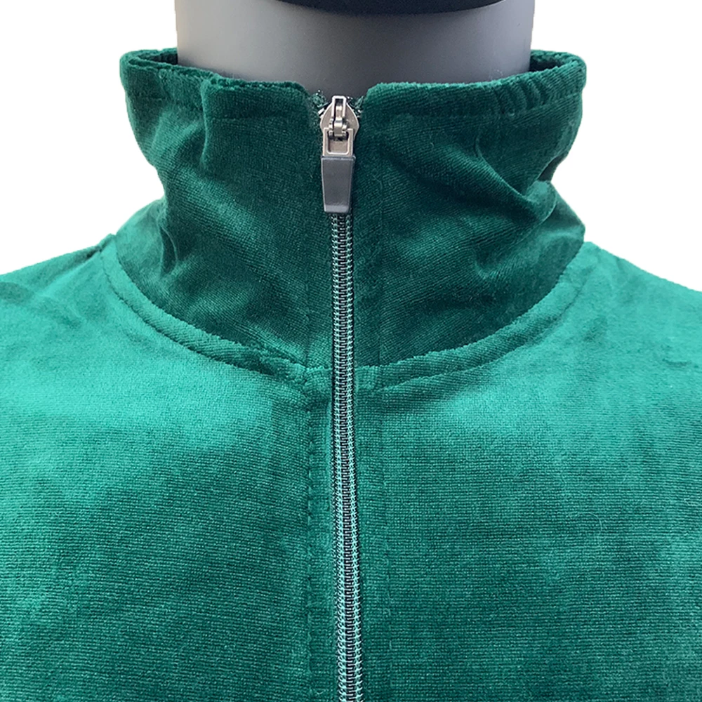 Custom Logo Side Stripe Unisex Velour Sweatsuit 2 Piece Jogger Set Couple Patchwork Track Suit Velvet Tracksuit For Men Women