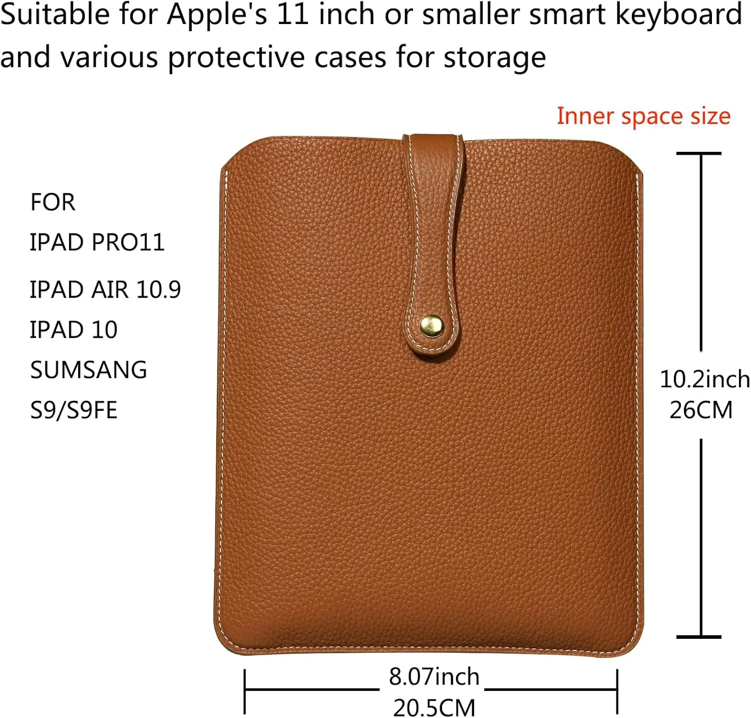 Leather case with Pencil for ipad Pro Air 11 13 Inch Genuine Leather Bag for Men Women Business Simple Design Classical