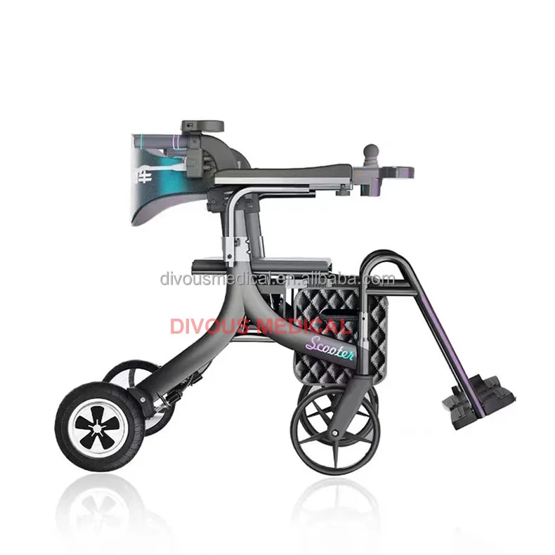 Lightweight Folding Electric Rollator Walker Mobility Aids Wheelchair for Seniors Adults with Seat Foot Rest Product