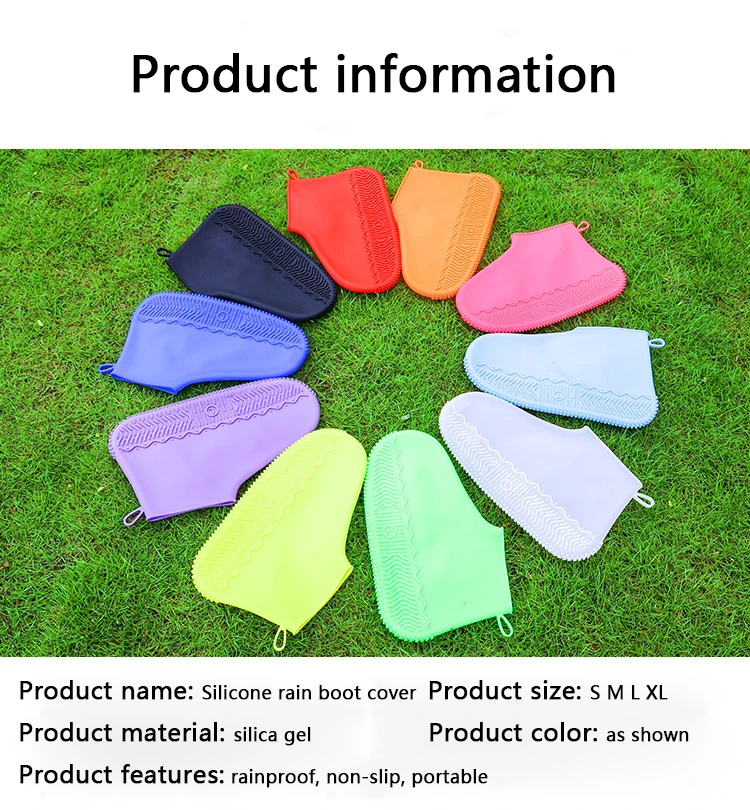 factory children female man outdoor durable anti slip  silicone rain boot protector cover waterproof silicone rain shoe cover