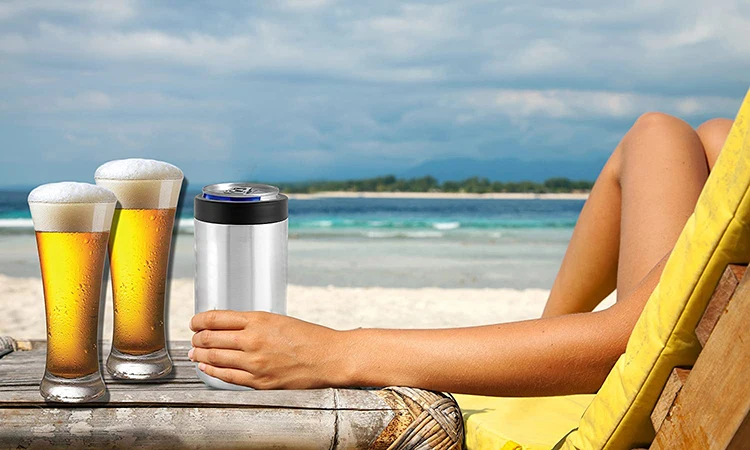 US Canada Australia UK Stainless Steel Can Bottle Cooler 2 in 1 beverage Drink Non Tipping Universal Custom Car Can Cooler