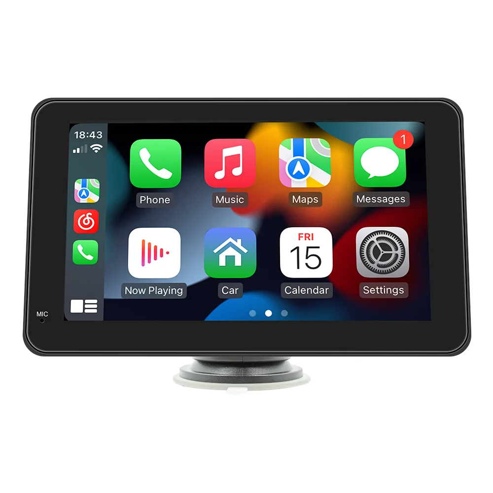 7 дюймов 2.5D экран беспроводной Carplay портативный стенд монитор радио Android Auto FM AM RDS HD дисплей Movie Media B5306 магнитола