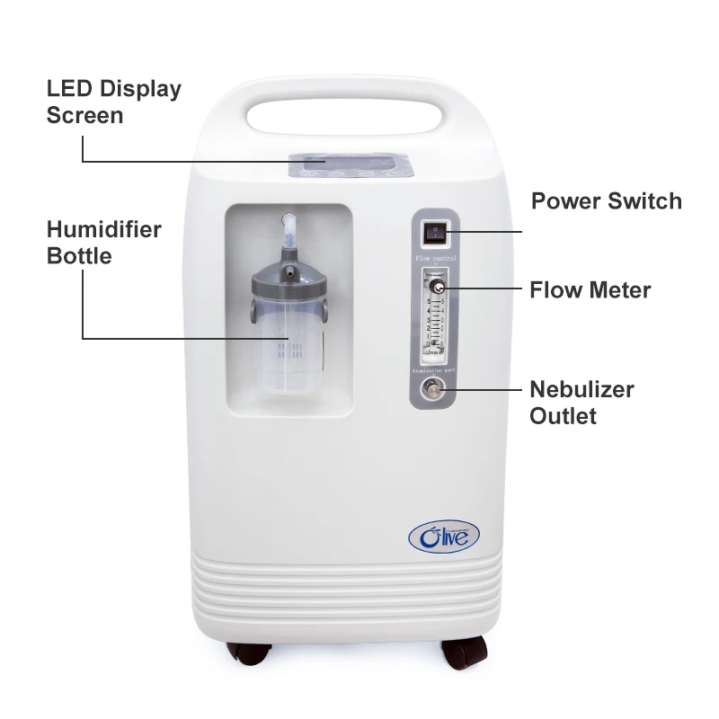 Olive 5 Liter Concentrador De Oxigeno Portatil 5l Mini Oxygen-Concentrator Portable Oxygene Concentrator
