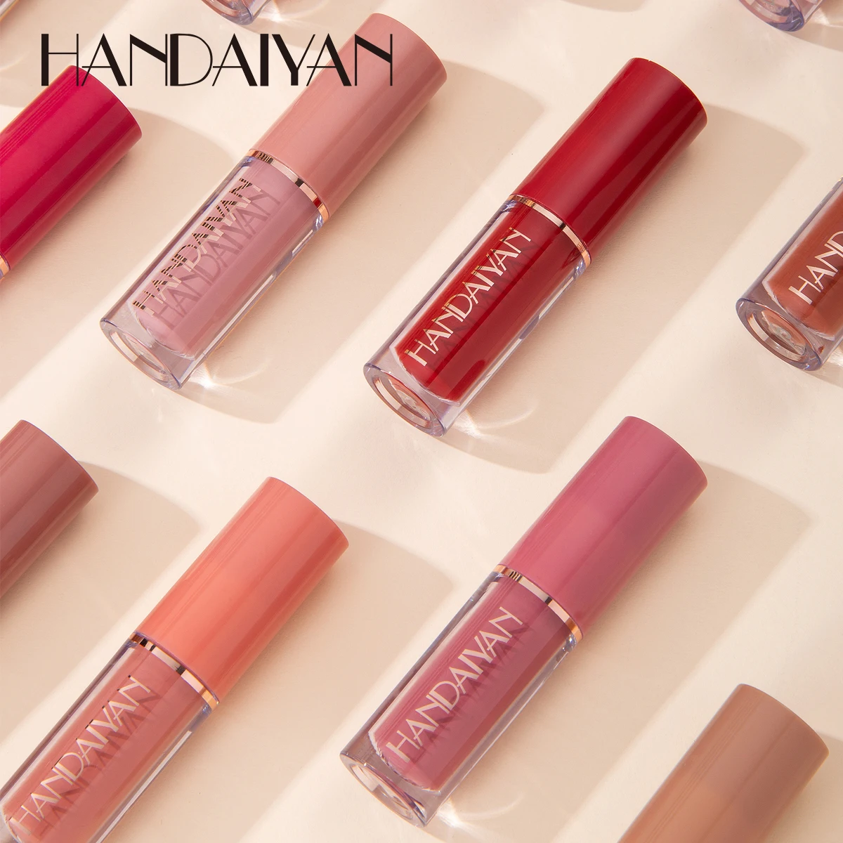 Handaiyan Customized Light Gloss Matte Lipstick Set Private Label Waterproof Long Lasting