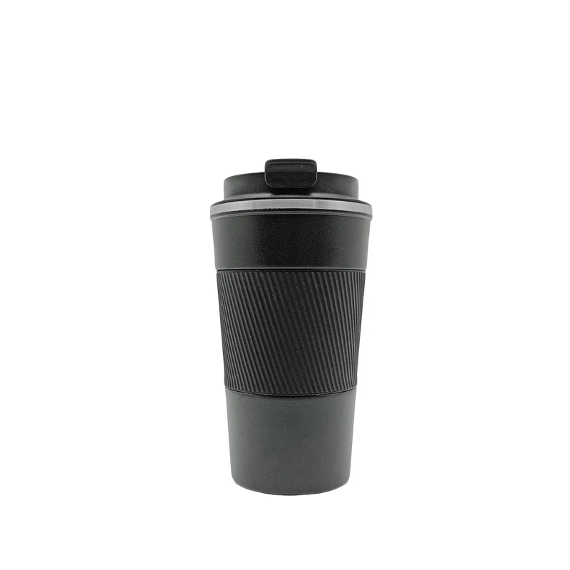 Double Wall 16oz Insulated Stainless Steel Travel Mug Cute Blank Coffee Tumbler and Water Bottle 304 SS Black