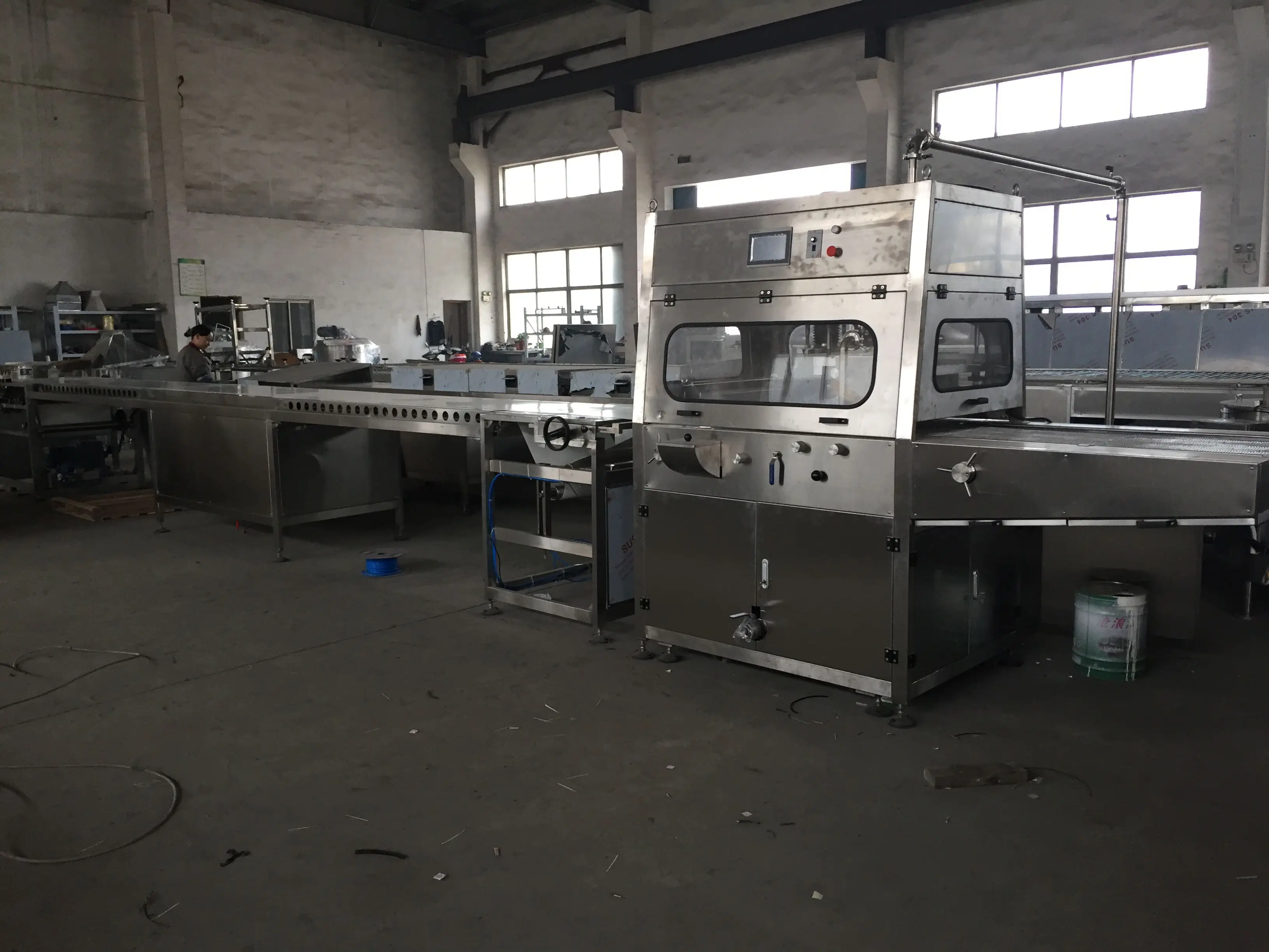 Полностью Автоматическая пекарная машина Skywin бисквитная вафельная форма для торта шоколадного покрытия закалка новый соединенный охлаждающий туннель