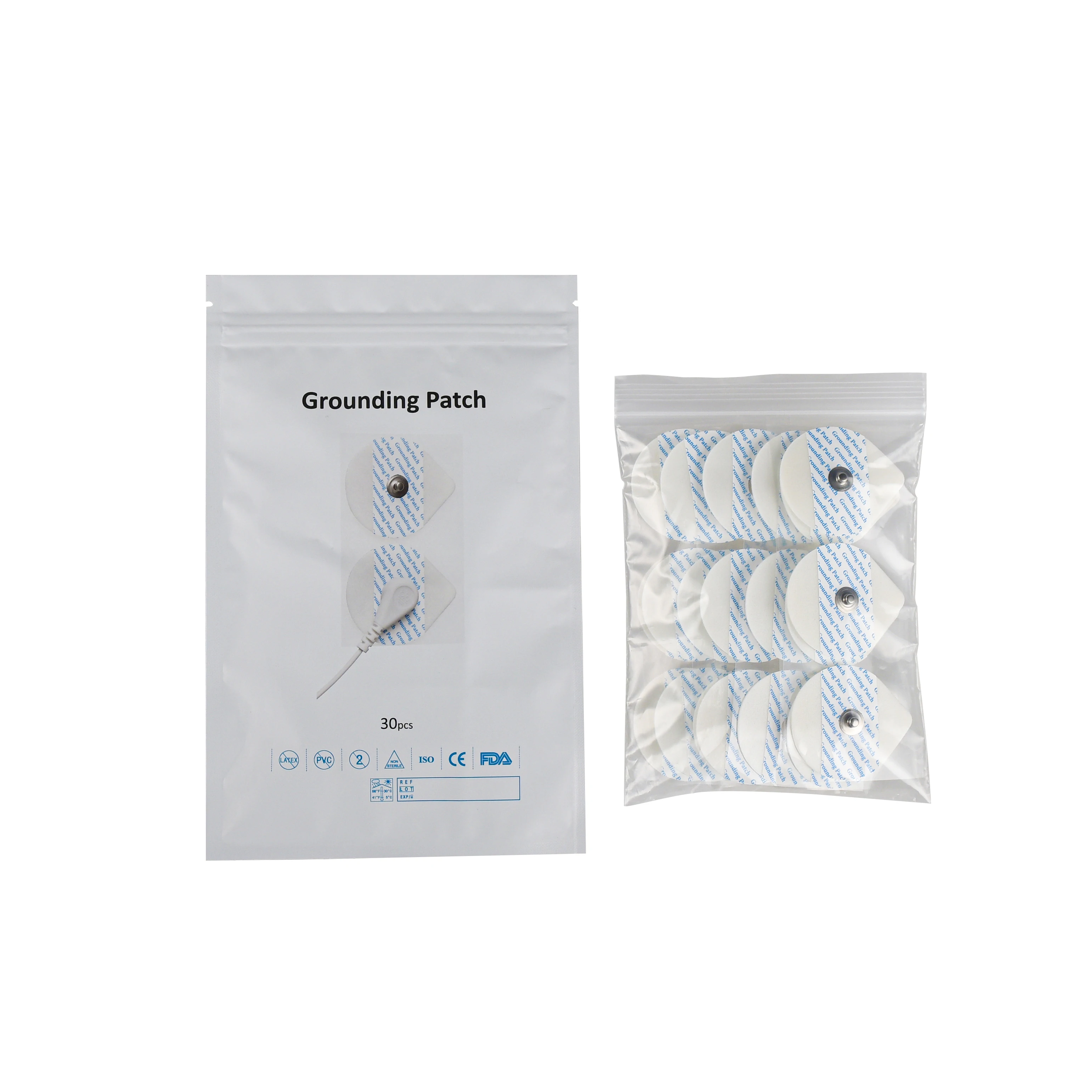 Electrode EKG/ECG  Dot Cloth Adult 6cm 30/Bag Replacement Pads, Reusable Self-Adhesive Replacement Electrode