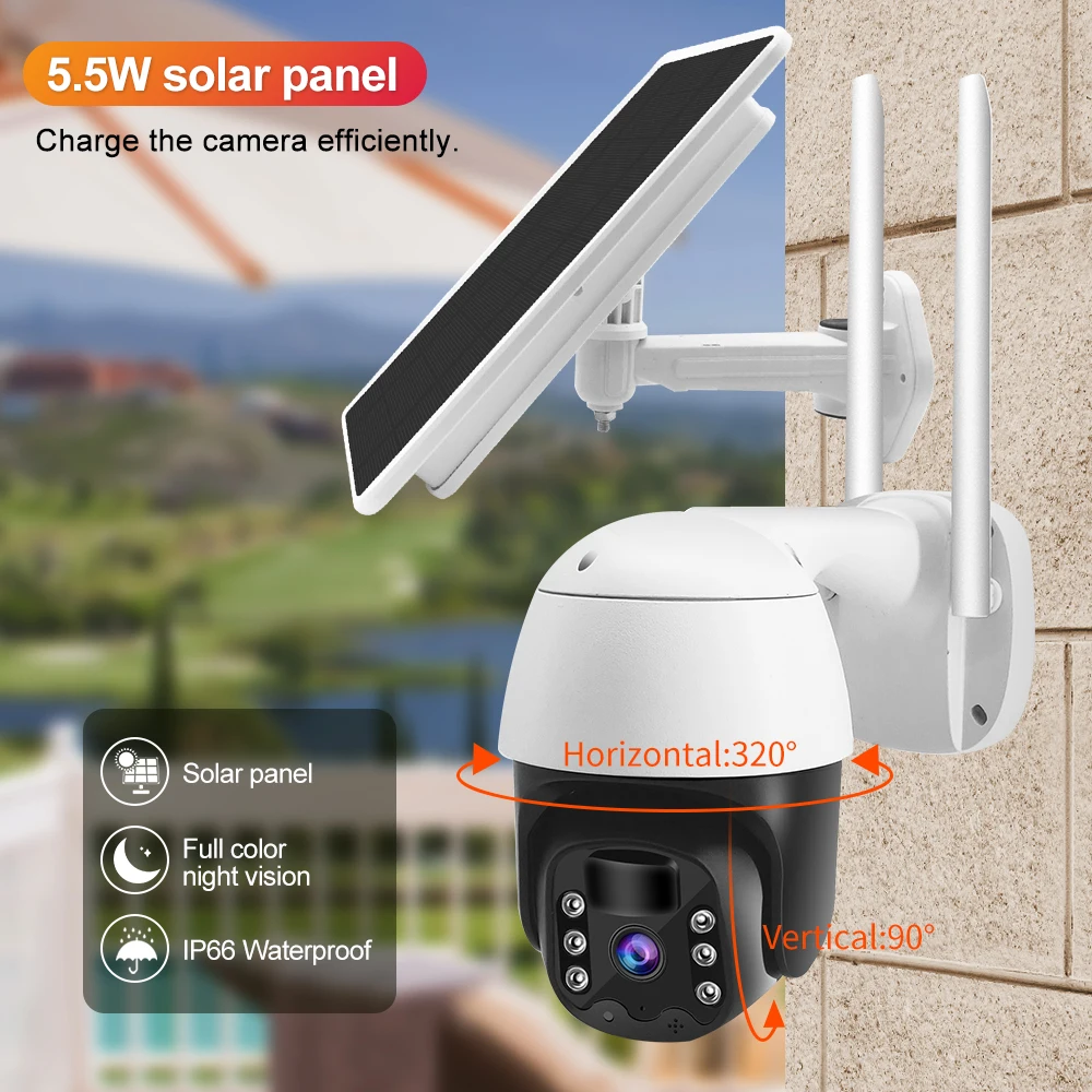 Outdoor Solar Wireless Wifi IP Surveillance Camera for House Security