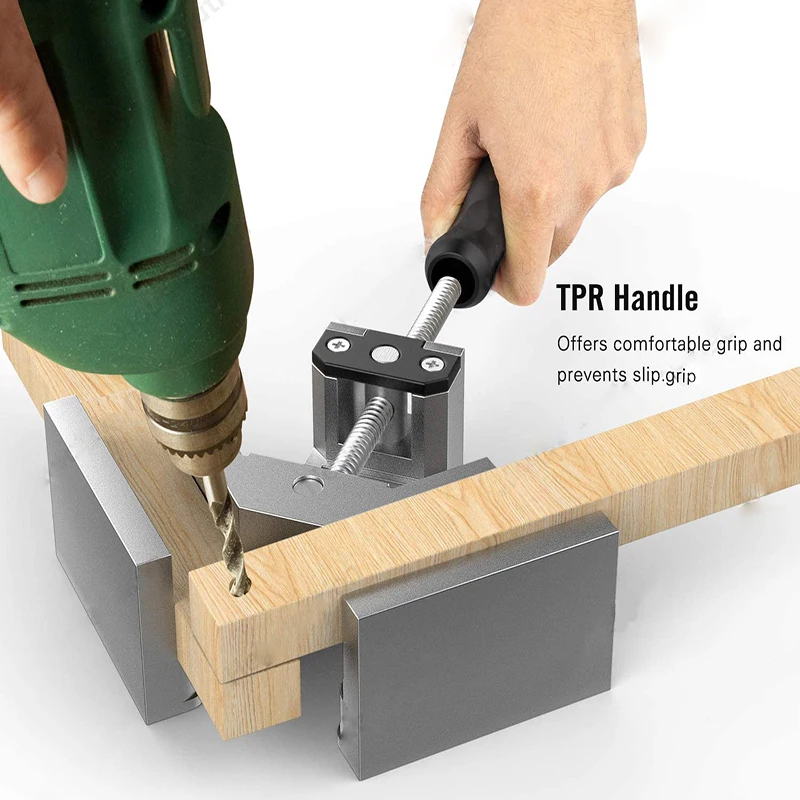 Aluminium Single/Double Handle 90 Degree Right Angle Clamp Photo Frame Corner Clip Woodworking Vise Workbenches