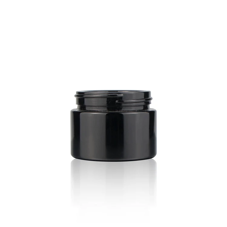 Elegant Black UV Glass Cosmetic Jar Fancy Double Walled Jar Luxury Glass Jars With Lids