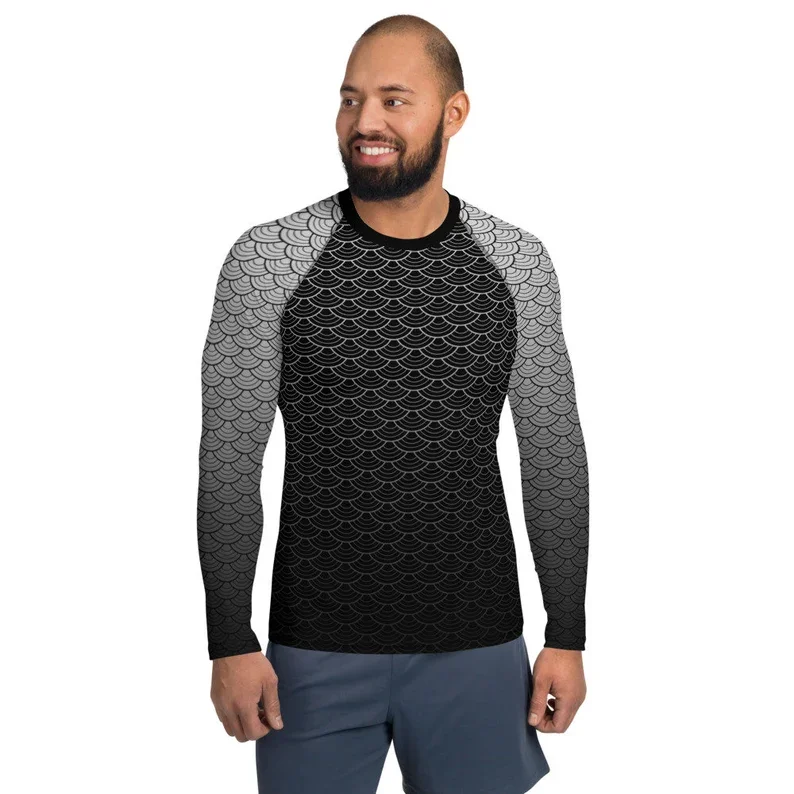 Tonton SPORTSWEAR men roman mma rash guard custom logo no gi grappling jiu jitsu bjj rashguard