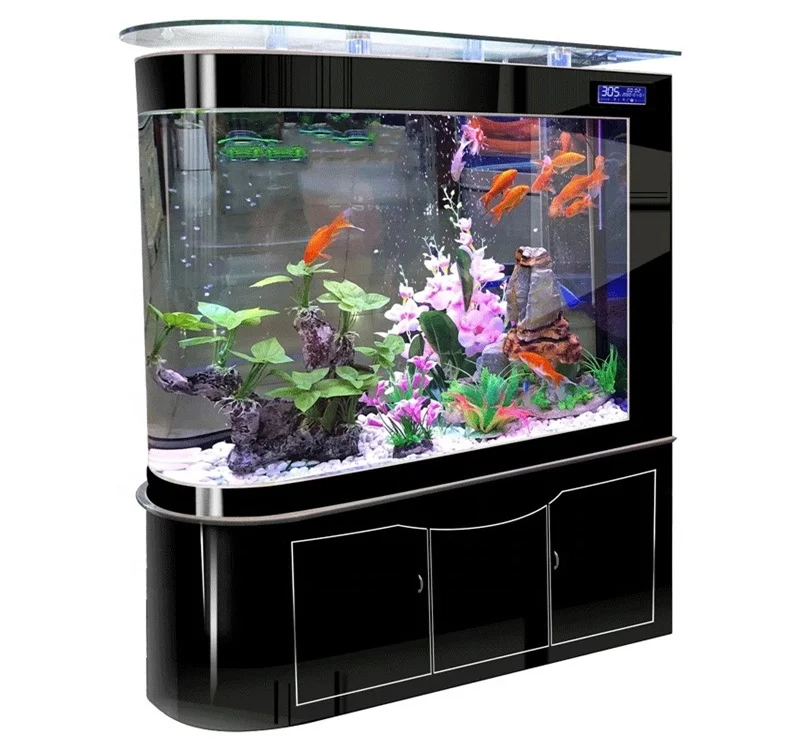 Aluminum Alloy Vertical Fish Tank Rimless Led Lamps Glass Aquarium Large Fish Tank with Eco-filter