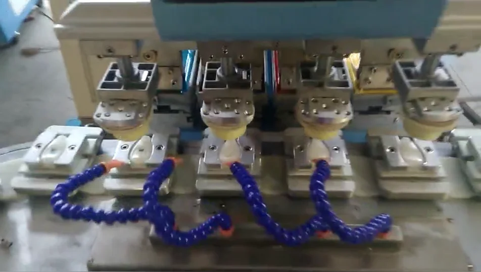Semi-automatic Pneumatic Ink Well Tray Tampo Print Large Pads Printing Machine With Conveyor For Cup Bulb