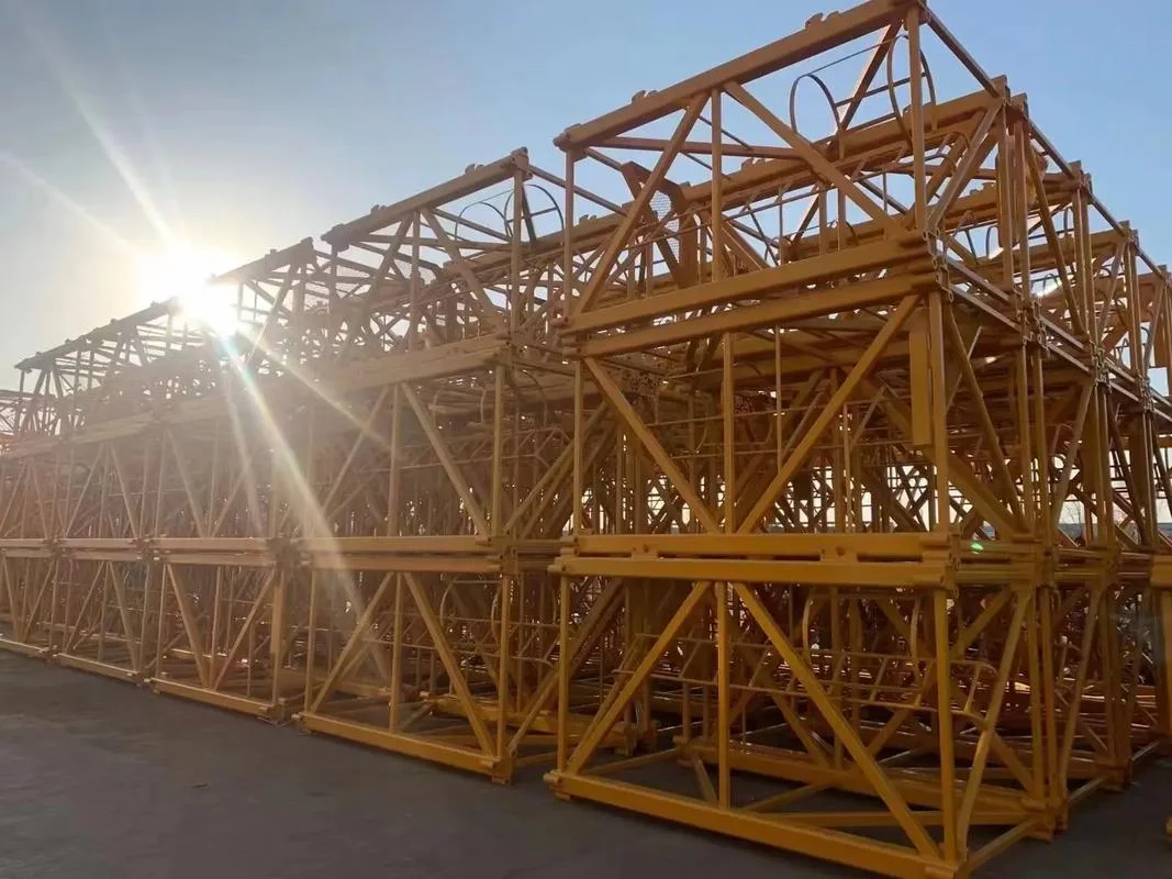 Good Condition Used W6015-8 60m Arm Length Crane Second-Hand Tower Crane with 4-8 Tons Load Capacity