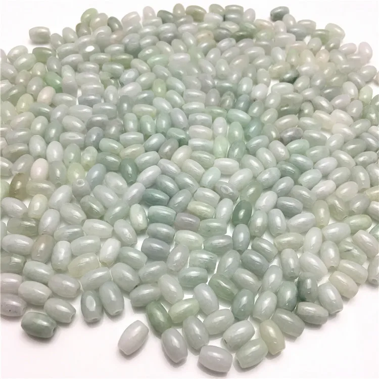 Wholesale small jadeite barrel loose bead 6*9mm mayanmar burma jade beads for diy jewelry