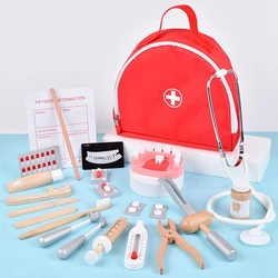 montessori pretend Kids Doctor Play set Toy Medical Kit wooden Doctor kit toy