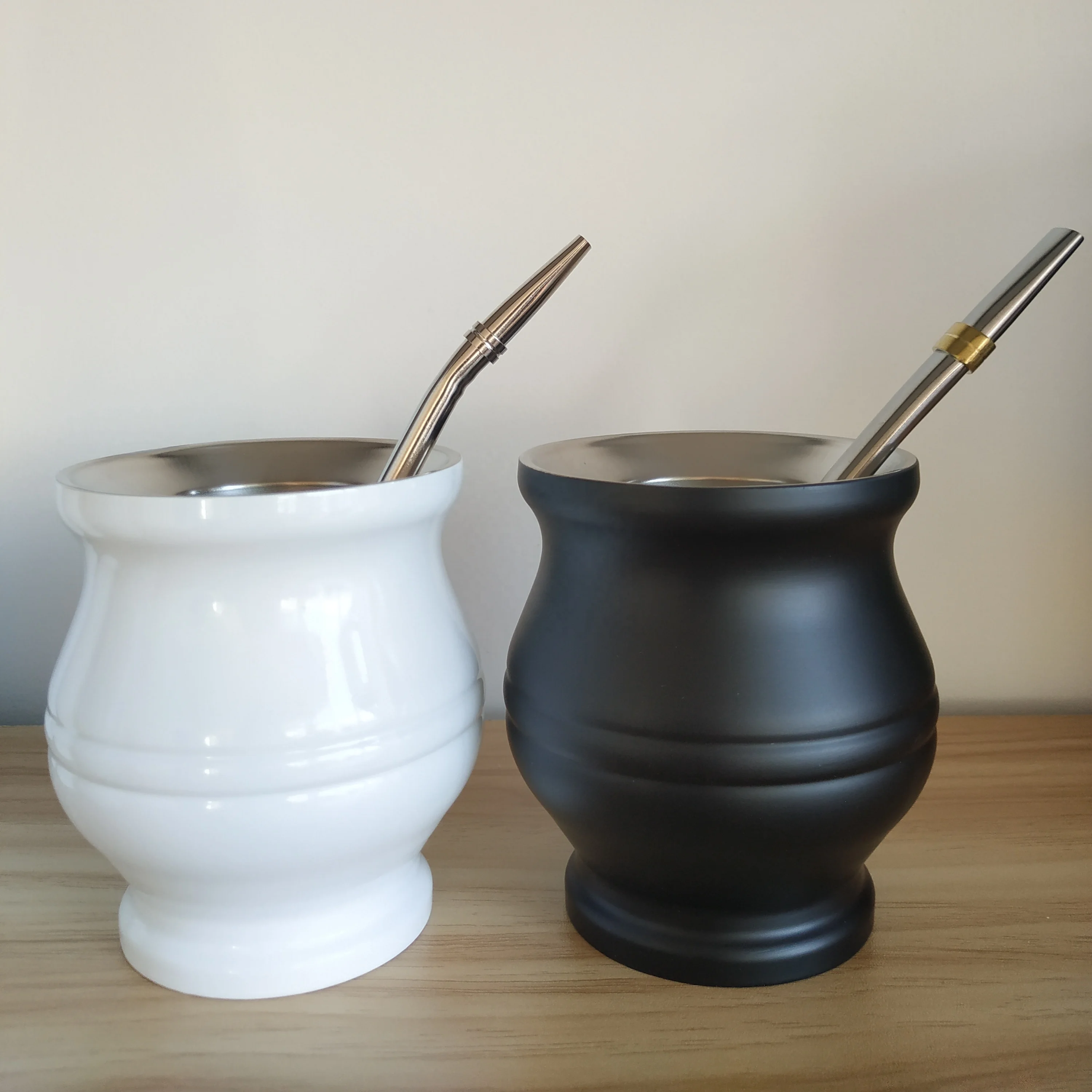 Горячая распродажа 180 мл двойная стенка из нержавеющей стали Yerba Mate Cup Gourd с Bombilla mate набор соломинок