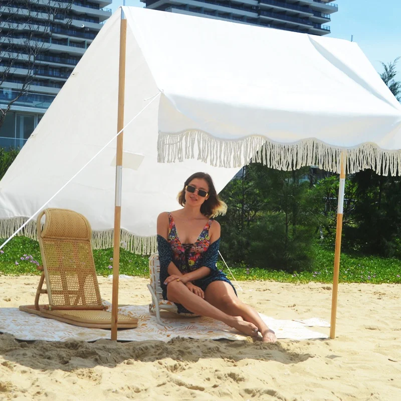 Lightweight Camping Outdoor Luxury Stretch Beach Shelter Sun Shade Tent Beach Tent White