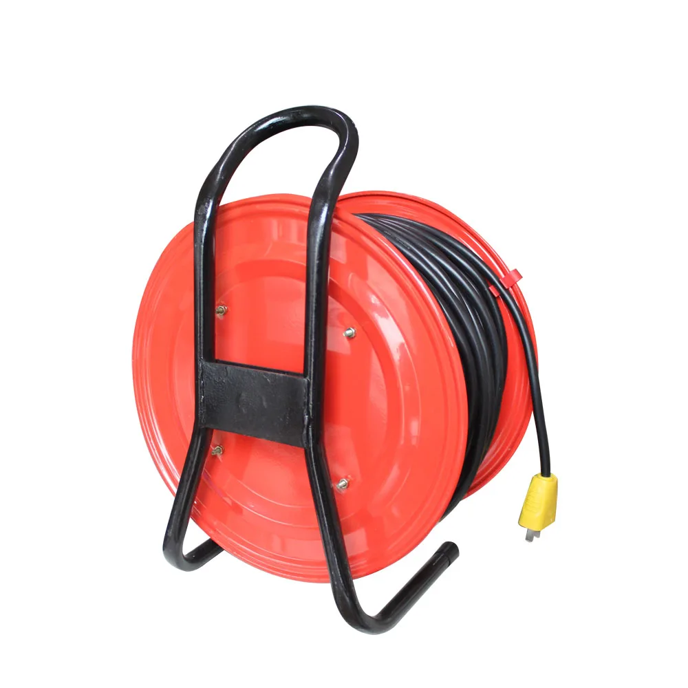 4 Way EU Sockets IP44 Retractable  Iron 40m 25m Extension Cable Reel Drum