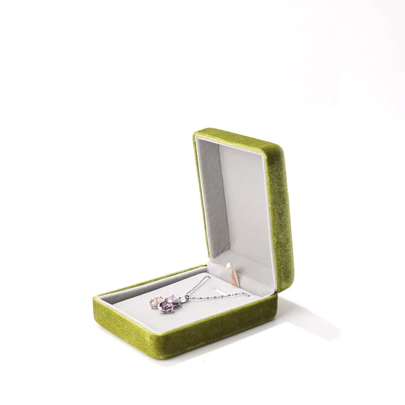 brown color jewelry box velvet necklace jewelry boxes custom packaging box with logo printing