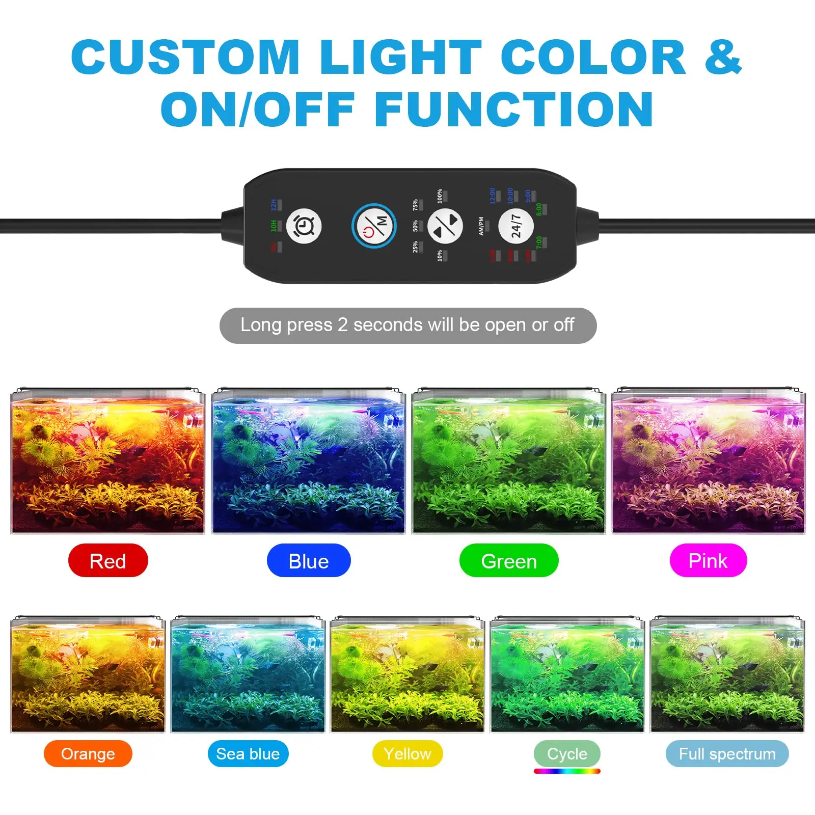 24/7 LED luz del acuario lamparas para acuario Full Spectrum ultrathin led aquarium lighting lamp aquatic plant for fish tank