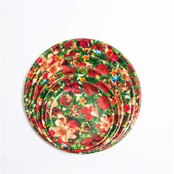 9inch Round Shape Customized Reusable Tableware Hard Plastic Dinner Party plate